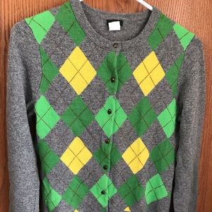 J. Crew argyle cardigan